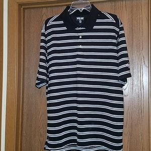 PING black and white striped golf shirt